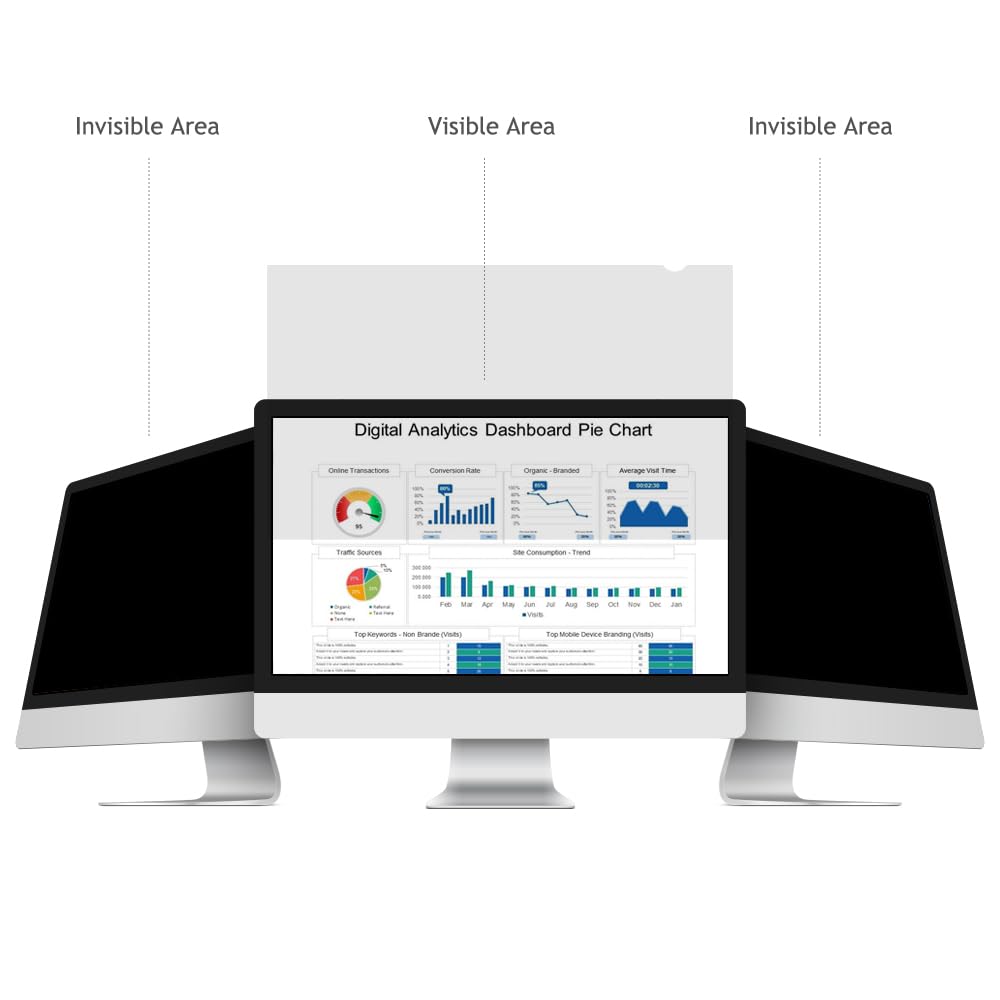 WELINC 21 Inch (Measured diagonally) 16:10 Wide -Monitor Privacy Screen Filter - Width 17.8 Inch (452 mm), Height 11.14 Inch (283 mm) Except Edges - Please Check the Dimensions of the Screen!
