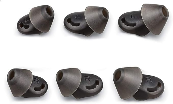3pair Voyager 6200 UC Eartips Replacement,in-Ear Gels Kit for Plantronics Backbeat Go 410 Headphone SML-Black