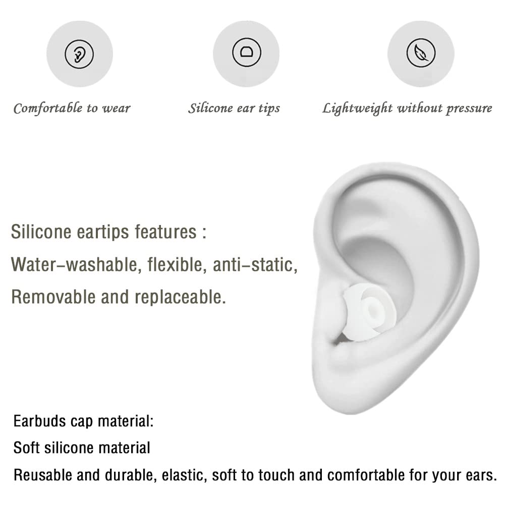 WKYMY Silicone Ear Tips Earbud Replacement Tips Earbuds Eargels Earpads Earbuds Tips Compatible with Powerbeats 2/3 Wireless Beats by Dre Headphones,4 Pairs(White)