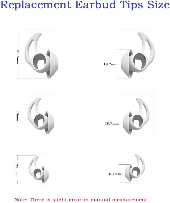 Silicone Earbud Tips 3 Pairs Small Eartips Compatible with Bose QuietComfort Earbuds and Sport Earbuds