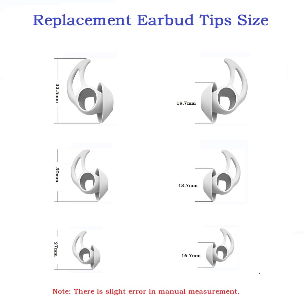 CYADCI Silicone Earbud Tips 3 Pairs Small Eartips Compatible with Bose QuietComfort Earbuds and Sport Earbuds