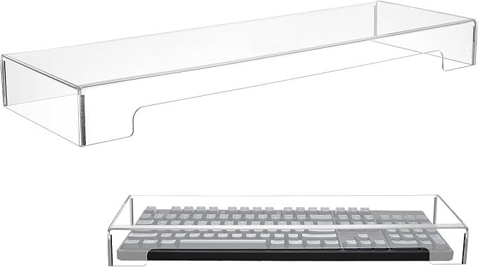 Tofficu Keyboard Cover Acrylic Covers Dust: Clear Computer Keyboard Cover - Anti-Cat Protector - Tablet Keyboard Case for Standard Size PC Computer Desktop (18.5x5.9x1.8 Inch)