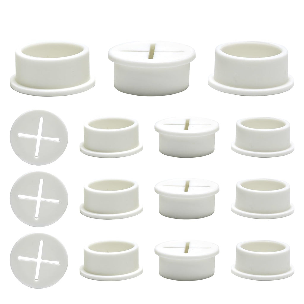 BOPOREAE Desk Grommet, 1 in 25 mm White 15 Pcs Silicone Rubber Grommets