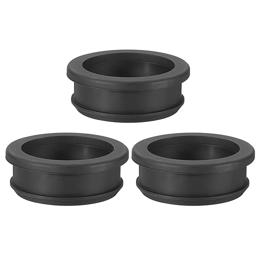 PATIKIL 42.6mm / 1-11/16 Inch Drill Hole,1-7/16 Inch ID Rubber Grommets, 3Pcs Top Hat Grommet for Wiring Eyelet Ring Gasket Automotive Firewall Cable Hole Plugs Wires Protection, Black