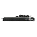 Tecmojo 1U Rack-Mount Horizontal 8-Outlet PDU, UL Listed PDU with Surge Protection LED Indicators 6ft Cord Power Distribution for IT and Network Server Racks