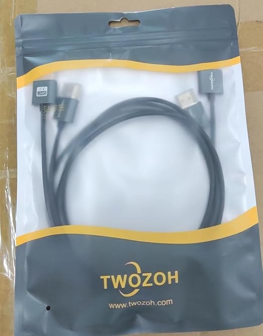 Twozoh Flexible & Slim HDMI Cable 3.3FT 2 Pack, Ultra Thin HDMI Cord Supports High Speed 4K@60Hz 18gbps 2160P/1080P