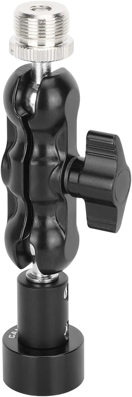 CAMVATE Mini Ball Head Mount Microphone Clamp with 5/8"-27 Male and Female Adapter - 3303