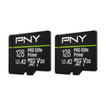 PNY 128GB PRO Elite Prime™ C10 U3 V30 A2 microSDXC Flash Memory Card – Ultra-Fast Speeds, Read 200MB/s, Write 150MB/s, 4K UHD, Full HD, UHS-I, for Smartphones, Drones, Action Cameras, 2-Pack