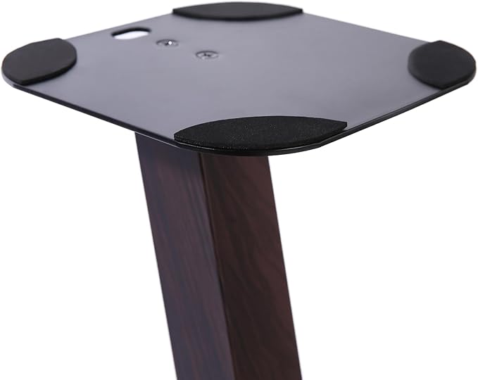 EXIMUS One Pair Fixed Height Universal Speaker Floor Stands - Espresso - 610 Series