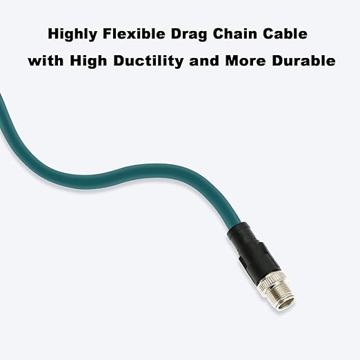 Alvin's Cables M12 8 Pin Male to RJ45 Shielded Ethernet Cable M12 X Coded 8 Position Cat6a Cable for Cognex Industrial Camera 9.8ft/3M