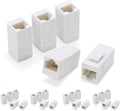 Rapink RJ45 Coupler Inline Keystone Jack, Female to Female RJ45 Keystone Coupler 25 Pack for Ethernet Cat6/Cat5e/Cat5 Cable Extender with Gold Plated White