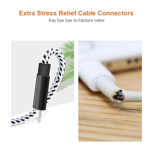 CableCreation 0.5 Feet Short iPhone Charger Cable, [MFi Certified] Lightning to USB Data Sync Cord, Compatible with iPhone 14/14 Pro, AirPods Pro, iPhone 13/13 Pro/12, iPad Pro, Air, 0.15M Black&White