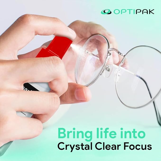 Sparkle Anti-Reflective Lens Cleaner Spray kit | (1) 1oz Glasses Cleaner Spray + (1) Microfiber Cloth for Eyeglasses, Sunglasses, Lenses, Screens and Camera Cleaning Kit (2 Piece Set)