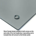 RubberStat Dual Layer ESD Compliant Workstation Rubber Table Mat Kit, Soldering, Cell Phone Repair, with Wrist Strap Set and Ground Cord - 30"x72" Grey