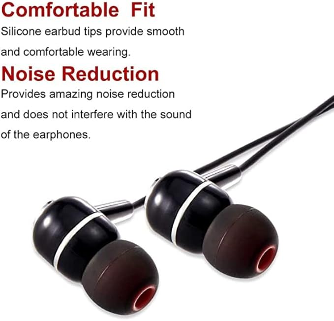 Silicone Replacement Earbud Tips Ear Tips Fit Most in-Ear Earbuds(Inner Hole 3.8mm -5.1mm) Headphone Earbud Covers Eartips 9 Pairs S M L