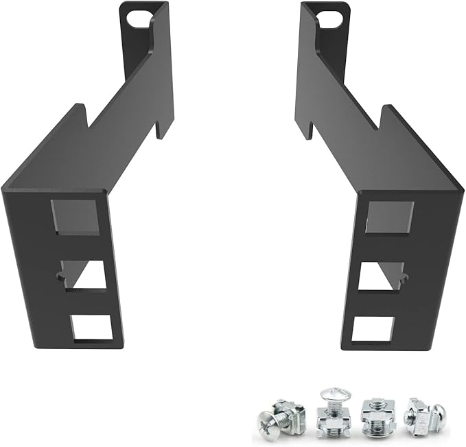 Jingchengmei 1U Server Rack Depth Extender - 4-Inch/10 cm Deep -Recessed Rack Mount Adapter Kit for Network Rack (1UEXB)