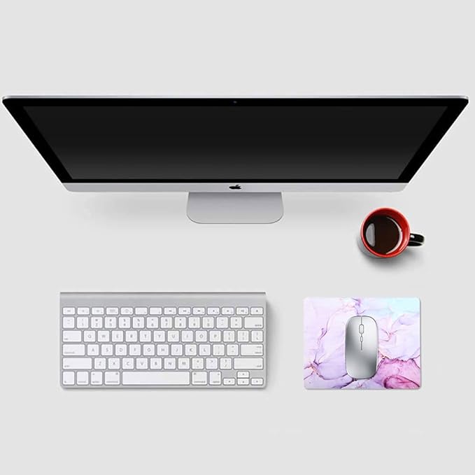 Mouse Pad, Gaming Mouse Pad, Non-Slip Rubber Base Mouse Mat with Designs for Laptop, Computer & Office, 9.5 x 7.9 x 0.12 inches (Marble 3)