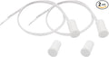 2PCS Recessed Wired Security Window Door Contact Sensor, Normally Closed NC, Door Alarm Magnetic Reed Switch with 2 Wire, ABS White, RC-33