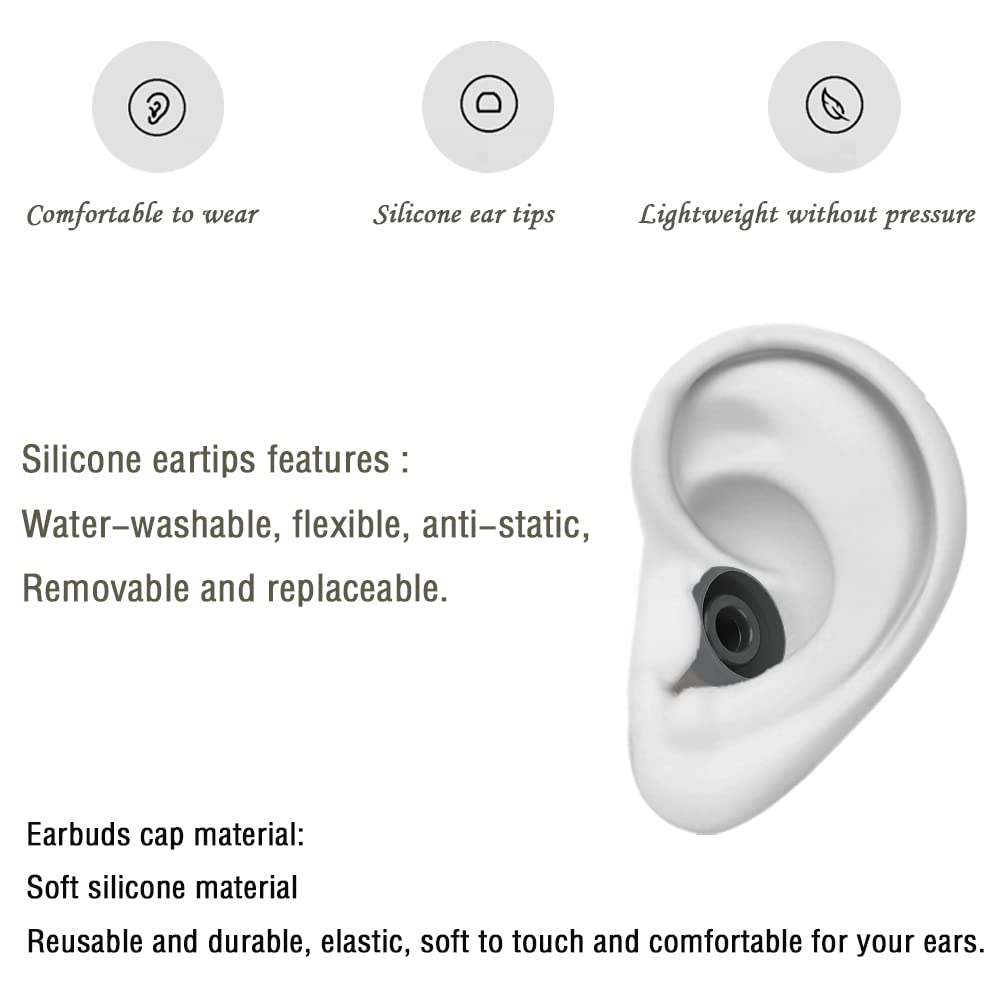 4 Pairs Silicone Ear Tips Earbuds Replacement Tips Earbuds Cap Eartips Tips Compatible with Powerbeats 1/2/3 Wireless Beats by Dre Headphones