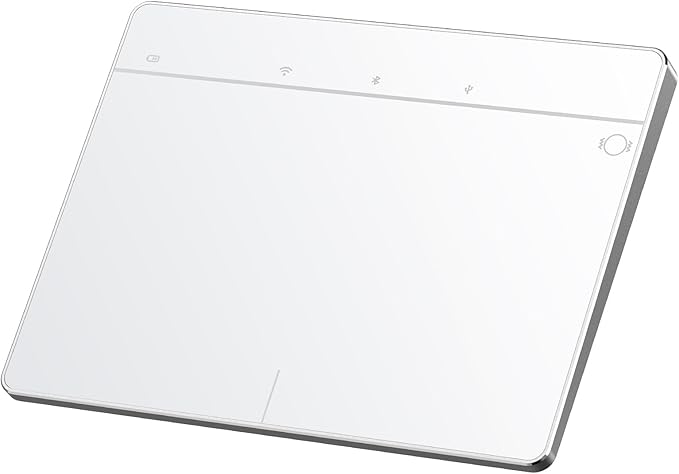 Wireless Bluetooth Trackpad for Windows 10/11, Supports 3 Connection Modes, Portable High-Precision Multi-Gesture Touchpad Mouse Compatible with PC Laptop Computer (White)
