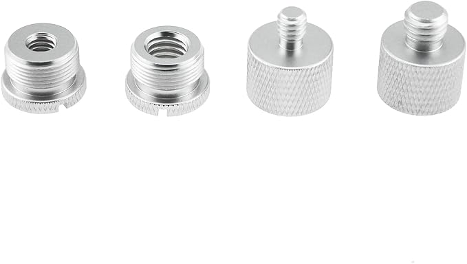 TAODAN 8PCS Black and Silver Aluminum Alloy Microphone Adapter Screws Set Tripod Adaptor Suitable for Shockproof Camera Mounts