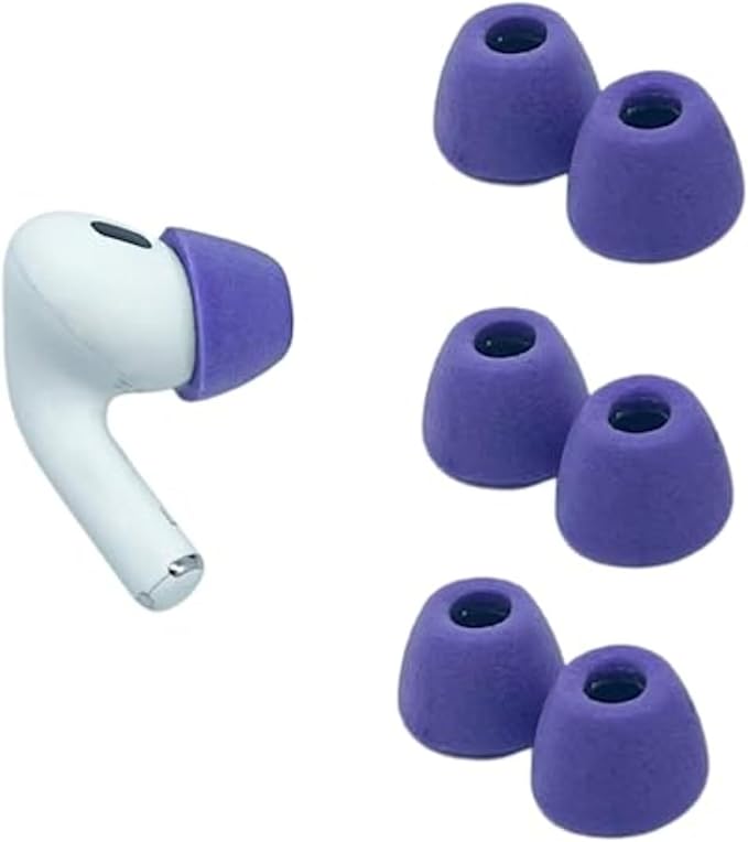 Comply Memory Foam Replacement Earbud Tips for Apple AirPods Pro 1 & 2 | Ultimate Comfort, Secure Fit, Superior Noise Isolation | Anti Slip, Prevent from Falling Out | Purple, Small (3 Pairs)