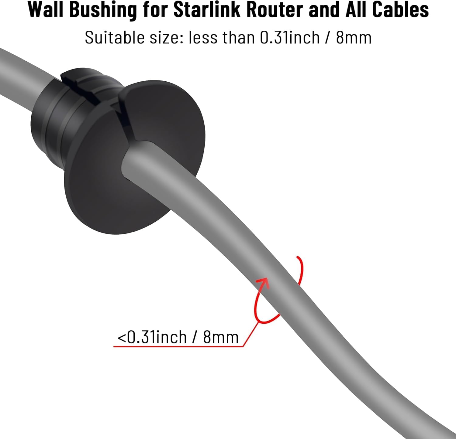 Cable Routing Kit for Starlink for 3/4 inch Wall Hole 10 Pcs, Starlink Accessories, Silicone Cable Wall Pass, Starlink Anti-Slip Wall Grommets for Cables (3/4 inch)