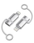 [MFi Certified] 36W USB C to Lightning Adapter, Support PD Fast Charging Compatible with iPhone iPad Airpods, with Anti-Lost Holder Silver -2 Pack