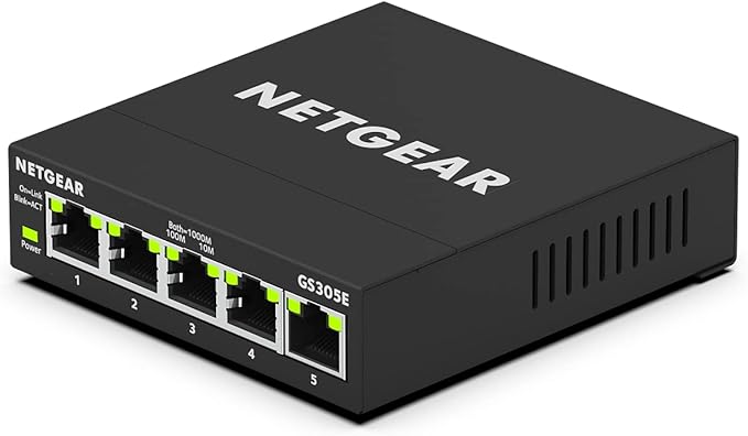 NETGEAR 5-Port Gigabit Ethernet Easy Smart Managed Essentials Switch - Desktop or Wall Mount, Home Network Hub, Office Ethernet Splitter