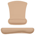 MOSISO Wrist Rest Support for Mouse Pad & Keyboard Set, Ergonomic Mousepad Non-Slip Base Home/Office Pain Relief & Easy Typing Cushion with Neoprene Cloth & Raised Memory Foam, Mocha