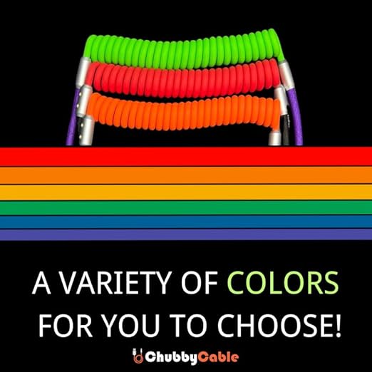 ChubbyCable Colorblock Chubby - Spring Braided USB-C Cable, Coiled, Fast Charging, Type-C to Type-C, 2.29FT-3.6FT, Blue+Green