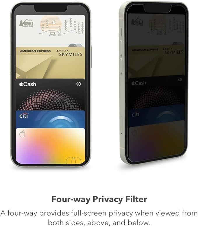 ZAGG InvisibleShield Glass Elite Privacy Screen Protector for iPhone SE (3rd/2nd Gen), 8, 7, 6s, 6 - Two-Way Privacy Filter, Advanced Impact & Scratch Protection, Easy Apply, Aluminosilicate Glass