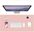 PU Leather Desk Pad Protector Gaming Mouse Pad Non Slip Desk Mat for Keyboard and Mouse Waterproof Desk Writing Pad for Office and Home Desk Accessories(Pink, 35.4 * 17.7)