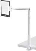 Phone Holder for Bed, 360° Rotation Cell Phone Stand, Flexible Long Arm Headboard Bedside Clip, Multi-Functional Overhead Phone Mount for 3.5-11" Phones, Tablets, Kindle, White