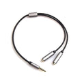 REXUS Grey 3.5mm Y Splitter Stereo Audio Cable 4-Pole Male to 2 Female for Headphone, Headset Splitter Adapter Extension Aux Cable, Compatible MobilePhone and New Version Laptop(M22F35G)
