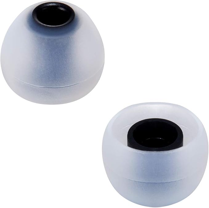 Earbud Tips Soft Silicone Earbuds Replacement Tips Fit for in-Ear Headphones(Inner Hole from 3.8mm - 4.0mm Earphones) 9 Pairs S/M/L,Gray/Black