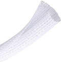 CrocSee 25ft - 3/8 inch Braided Cable Management Sleeve Cord Protector - Self-Wrapping Split Wire Loom for TV/Computer/Home Theater/Engine Bay - White
