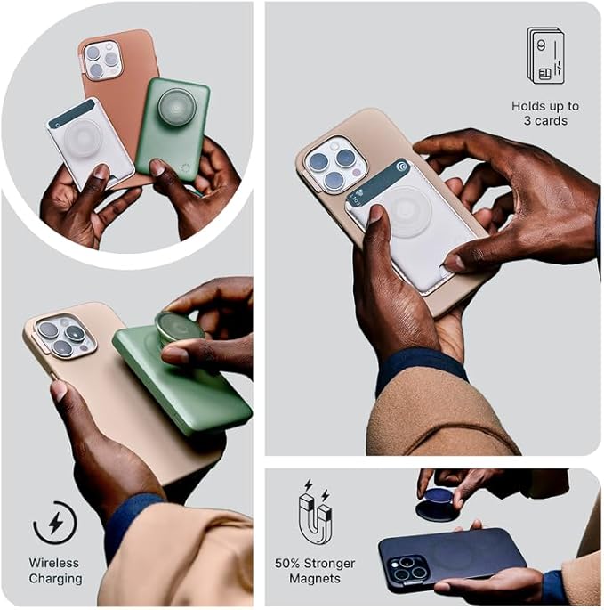 PopSockets iPhone 15 Plus Case with Round Phone Grip Compatible with MagSafe, Phone Case for iPhone 15 Plus, Wireless Charging Compatible - Black Translucent