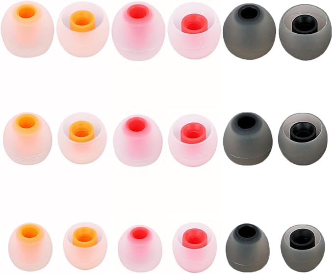 Earbud Tips Ear Bud Tips Soft Anti Slip Washable and Reusable Silicone Replacement Earbud Tips Fit Most in-Ear Earbuds(Inner Hole 3.8mm -5.1mm) 18pcs S M L