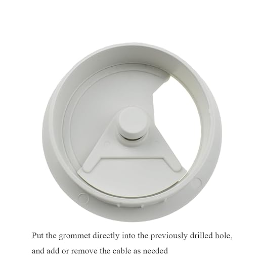 HAHIYO 2Pcs 2.4Inch/60mm White ABS Plastic Sector-Shaped Desk Grommet Wire Grommet Cable Management Cord Hole Cover Desk Wire Hole Insert Wire Organizer for Computer Office Home Equipment System