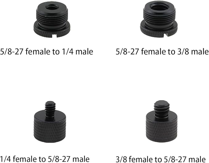 TAODAN 8PCS Black and Silver Aluminum Alloy Microphone Adapter Screws Set Tripod Adaptor Suitable for Shockproof Camera Mounts