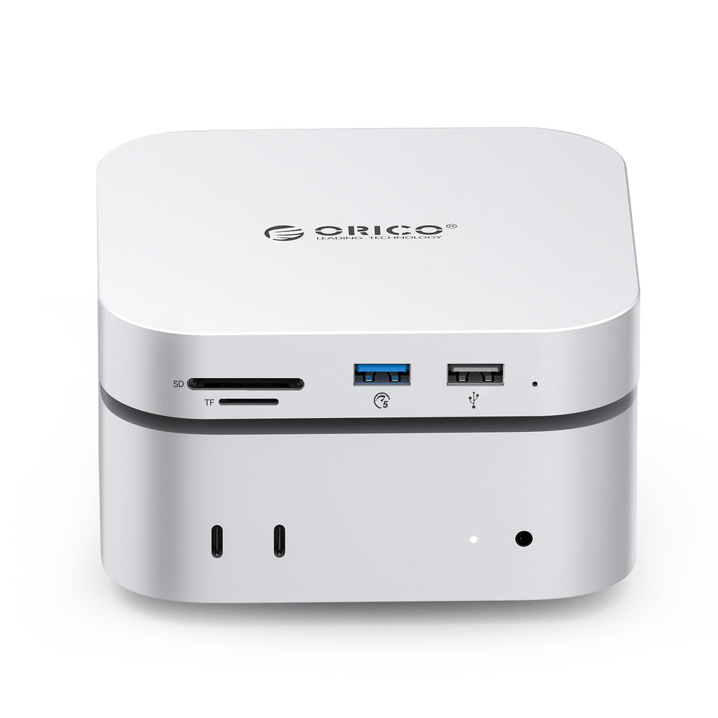 ORICO MiniMate SE Mac mini M4 512GB Storage & Docking Station, External SATA SSD (Non-Removable) 5Gbps(480MB/s), USB A*4, USB-C, SD/TF 3.0, 3.5mm Audio, Includes 2 Cables – M4SE