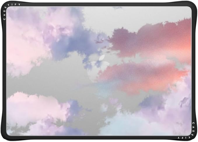 CASETiFY Impact MacBook Air 13.6" (M2-M4) Case [Cushioned Impact Corners/Scratch-Resistant/Anti-Slip Grip] - Clouds - Clear Black