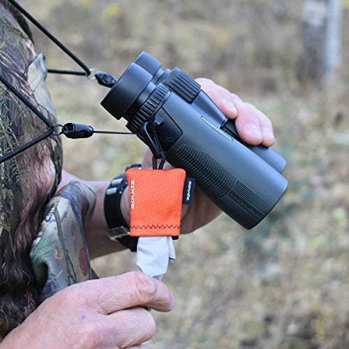SPUDZ Ultra Microfiber Lens Cleaner – Closable Pouch, Clip-On, Washable – for Optics, Scopes, Glasses | Blaze Orange, 6 x 6 Inch