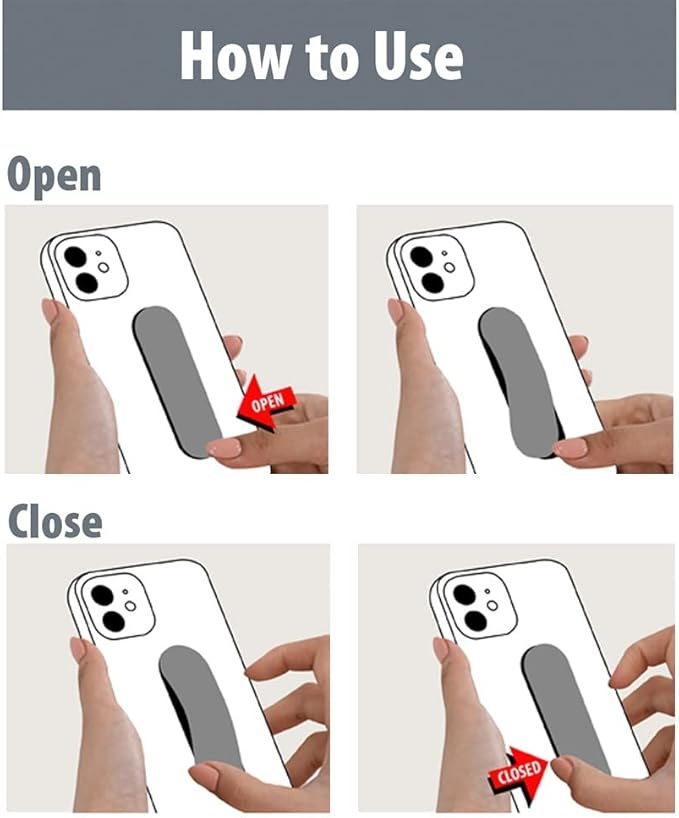 Momostick Flatstick, Cell Phone Finger Grip Strap Holder for Hand, Cell Phone Stand, New Slim Finger Loop Selfie Grip Compatible with Most Smartphones
