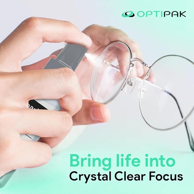 Sparkle Anti-Reflective Lens Cleaner Spray kit | (2) 2oz Glasses Cleaner Spray + (2) Microfiber Cloth for Eyeglasses, Sunglasses, Lenses, Screens and Camera Cleaning Kit (4 Piece Set)