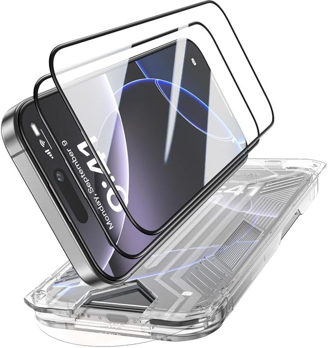 3 Pack for iPhone 15 Tempered Glass Screen Protector:9H+ Durable, Auto Positioning, Bubble Free, High Definition, Easy Installation