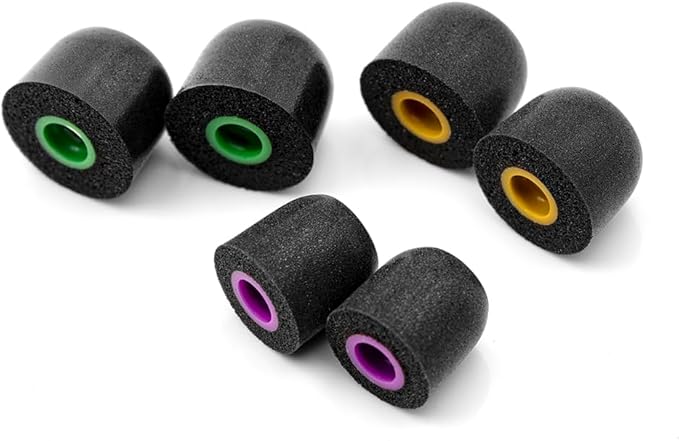 Linsoul Tripowin TP45 Spiral Groove Memory Foam Eartips, 2 Pairs in Ear Monitor Ear Plugs Suitable for 4.5mm-6.5mm Earphone Nozzle (S)