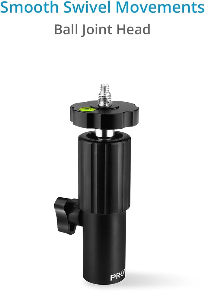 PROAIM 6.25ft 3-Stage PT-Z Camera Support Stand with 5/8” Baby Pin & Detachable Ball Head. Telescopic Design, Spiked Feet with Rubber Shoes, Payload- 20kg/44lb (STD-PT-Z-01)