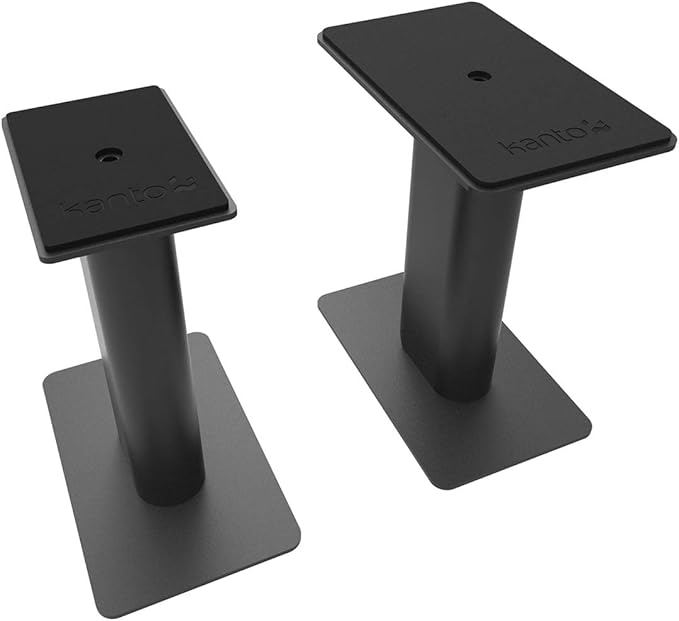 Kanto YU6 Powered Bookshelf Speakers with Bluetooth (Matte Black) with SP9 Desktop Stands (Black)